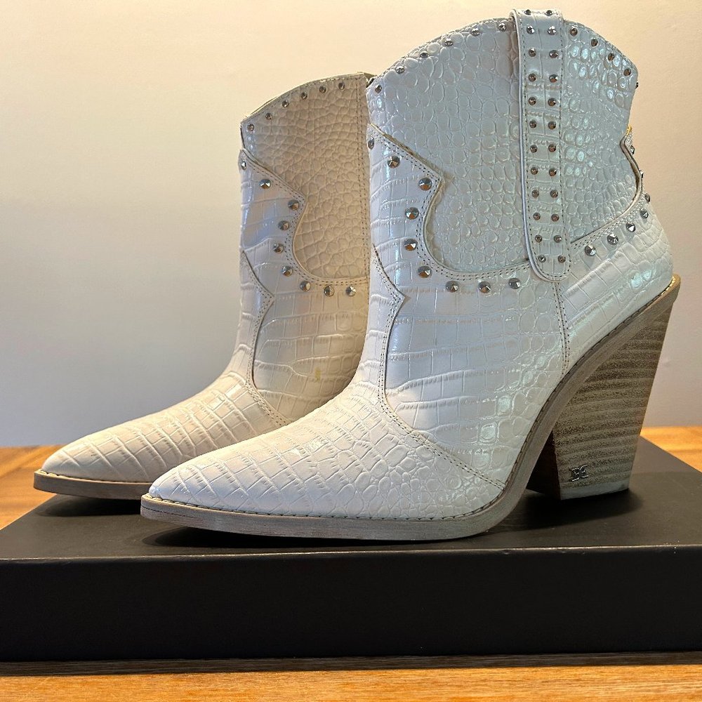 Sam Edelman White Western Booties - Never Worn.